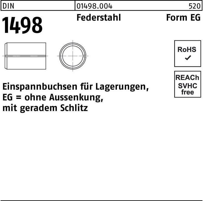 Produktbild Einspannbuchse DIN 1498 Form EG EG 40/50 x 25 Federstahl