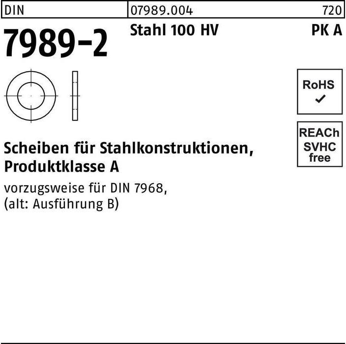 Produktbild Reyher Unterlegscheibe DIN 7989-2 16/17,5x 30 x8 Stahl 100HV