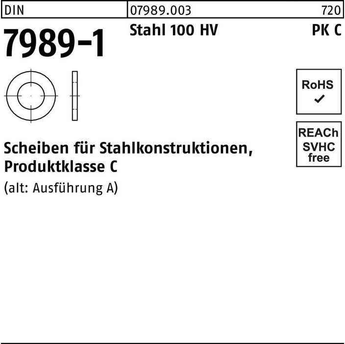 Produktbild Unterlegscheibe DIN 7989-1 20/22 x 37 x8 Stahl 100HV