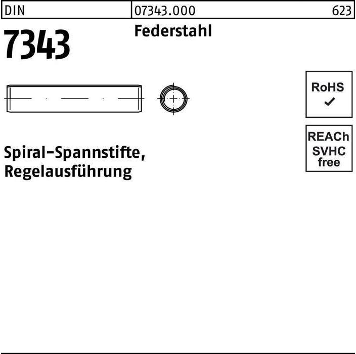 Actual product image Coiled spring pin DIN 7343/ISO 8750 3.5 x 20 spring steel standard version. DIN 7343
