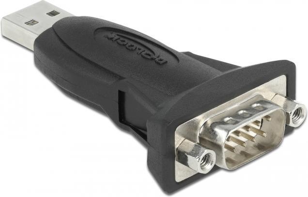 Productafbeelding Delock Adapter USB 2.0 Type-A naar 1 x seriële RS-232 D-Sub 9 Pin Plug (0.80 m)
