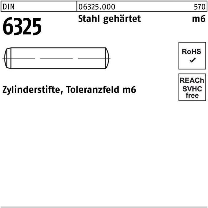 Thumbnail - Zubehör Befestigungstechnik, Zylinderstift DIN 6325 10 m6 x 40 Stahl gehärtet Toleranz m6 DIN 6325
