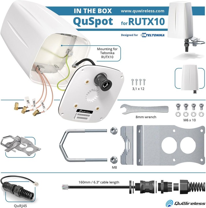 Produktbild Teltonika WLAN-Antenne QuSpot AX10S Outdoor Gehäuse für RUTX10 (WLAN)