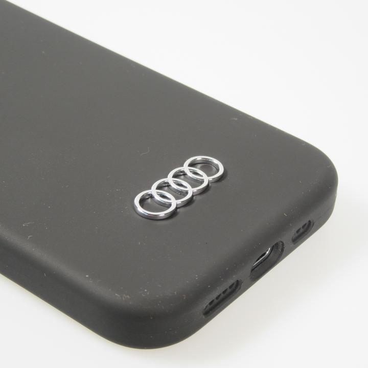 Actual product image Audi Silicone Case iPhone 15 Pro Max 6.7" czarny/black hardcase AU-LSRIP15PM-Q3/D1-BK (Apple iPhone 15 Pro Max)