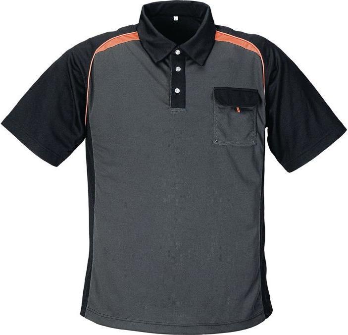 Produktbild Terratrend Herrenpoloshirt Grösse M dunkelgrau/schwarz/orange (M)