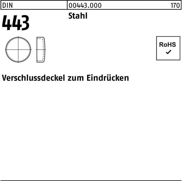 Produktbild Verschlussdeckel DIN 443 z.Eindrücken 42 Stahl