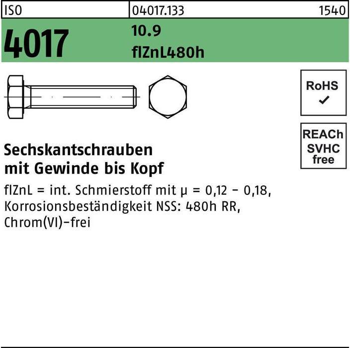 Produktbild Bufab Sechskantschraube ISO 4017 VG M 8 x 60 10.9 zinklamellenbesch. (200 Schrauben pro Stück)