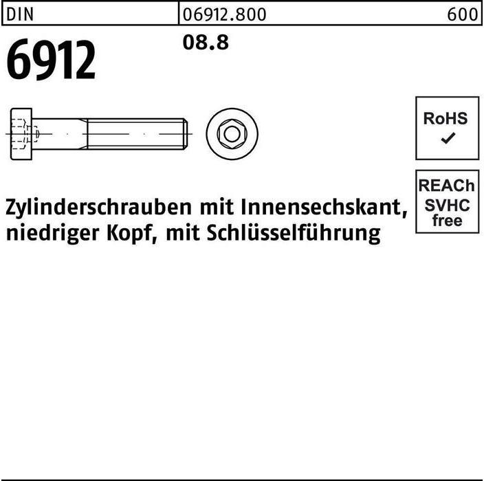 Produktbild Zylinderschraube DIN 6912 m.Innensechskant M 6 x 35 8.8 (200 Schrauben pro Stück)