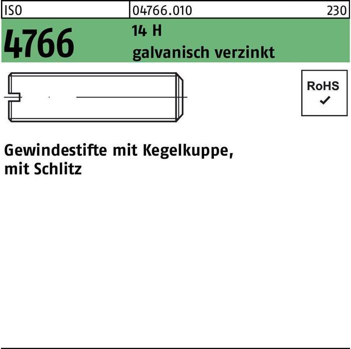 Actual product image ISO 4766 m.Kegelkuppe/Schlitz (100 Screws per piece)
