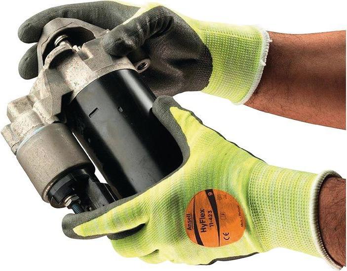 Ansell Gloves HyFlex® 11-423 size 9 grey/light yellow EN 388, EN 407 PPE category III