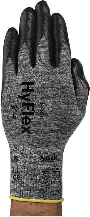 Actual product image Ansell Gloves HyFlex 11-801 size 7 grey/black EN 388 PPE category II (7)