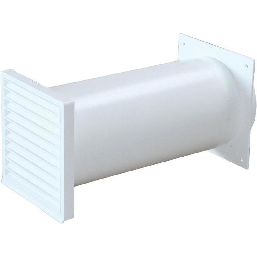 AirTec, Belüftungssystem, Teleskop-Mauerdurchführung, weiss f. System 125, m. Rundanschluss
