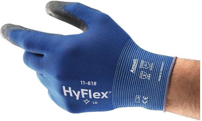 Actual product image Ansell Gloves HyFlex® 11-618 size 10 blue/black EN 388 PPE category II (10)