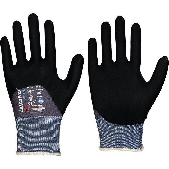 Leipold, Schutzhandschuhe, Handschuhe LeikaFlex Brilliant Grösse 11 grau/schwarz PSA-Kategorie II (11)