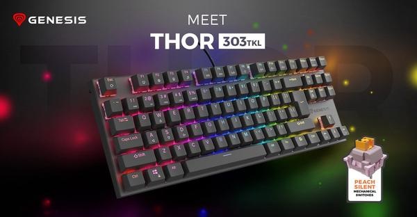 Actual product image Genesis Klawiatura Thor 303 TKL Outemu Peach Silent (NKG-1881) (Eng. Int., Cable)