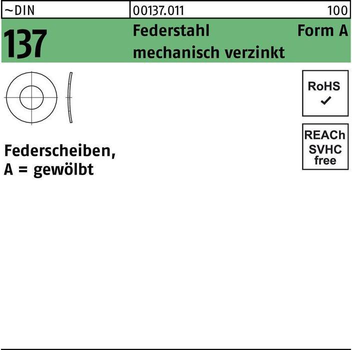 Produktbild Federscheibe DIN 137 A 5 Federstahl mechanisch verzinkt