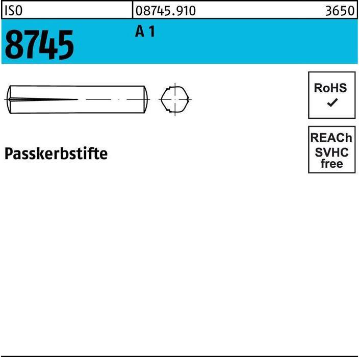 Produktbild Passkerbstift ISO 8745 5 x 10 A 1 ISO 8745