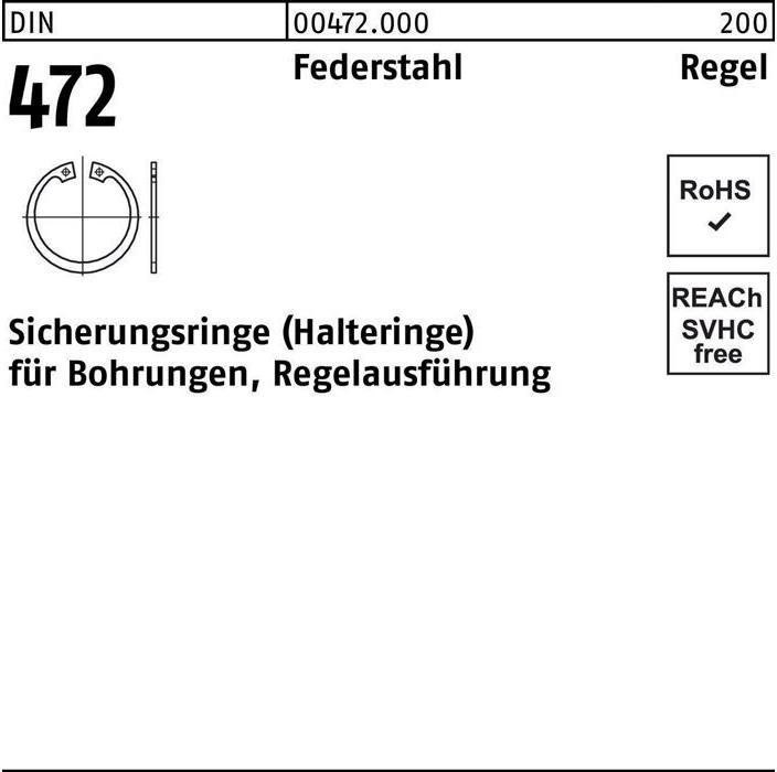 Produktbild Sicherungsring DIN 472 27 x 1,2 Federstahl Regelausf.