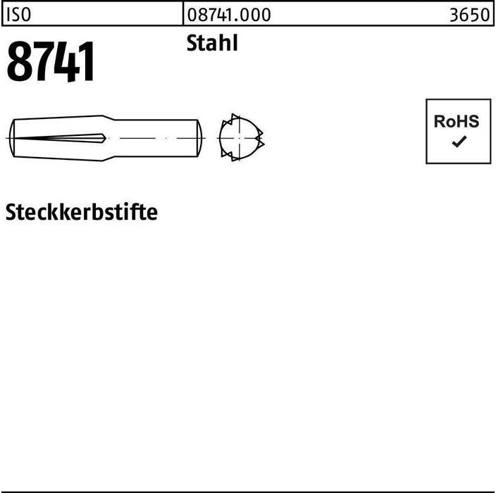 Produktbild Reyher Steckkerbstift ISO 8741 6 x 12 Stahl ISO 8741
