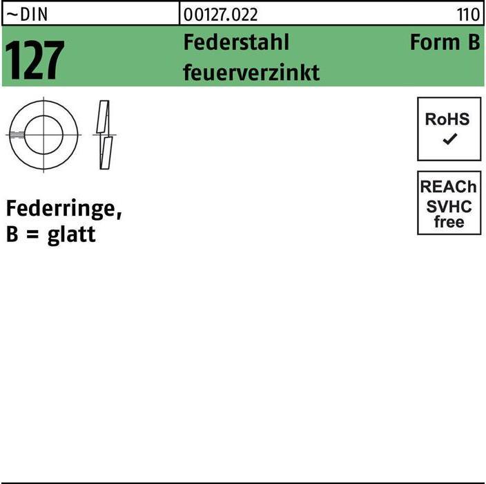 Produktbild Federring DIN 127 B 36 Federstahl feuerverzinkt