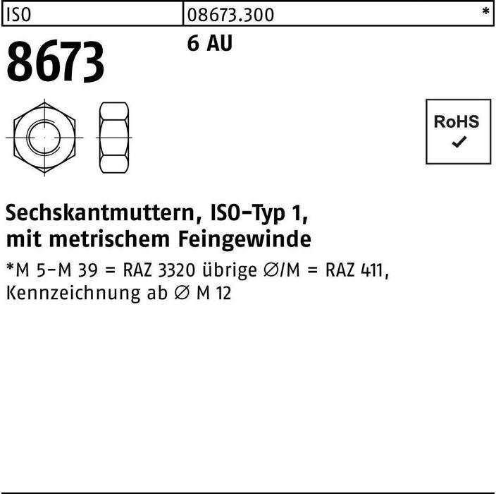 Produktbild Sechskantmutter ISO 8673 M 50 x 1,5 6 Automatenstahl (M50)