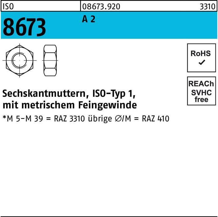 Image du produit Écrou hexagonal ISO 8673 M 12 x 1,25 A 2 (M12)