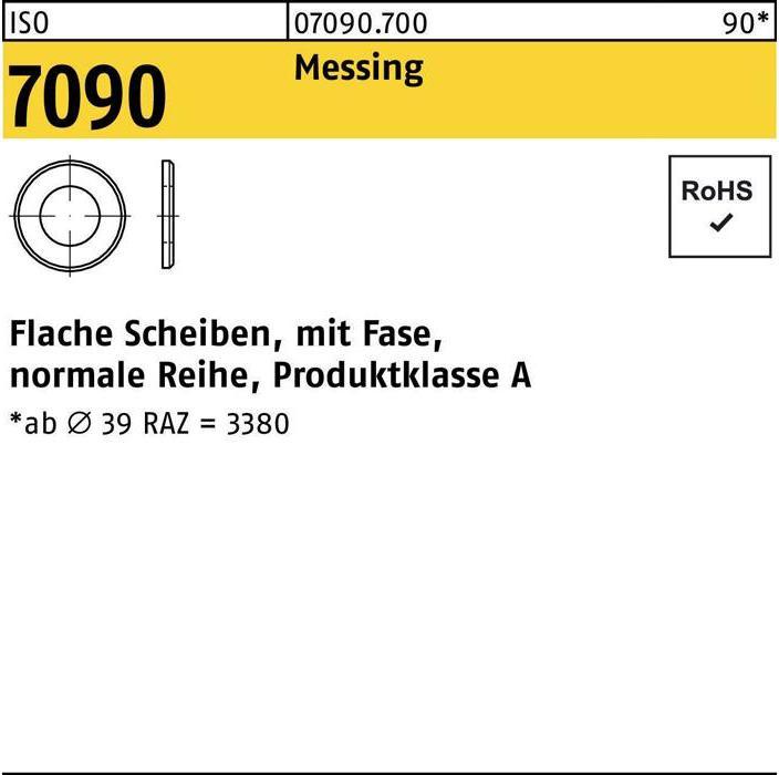 Actual product image Washer ISO 7090 w.chamfer 16 Brass