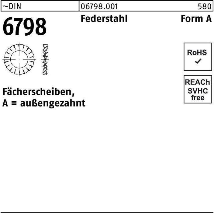 Produktbild Fächerscheibe DIN 6798 Form A aussengezahnt A 10,5 Federstahl