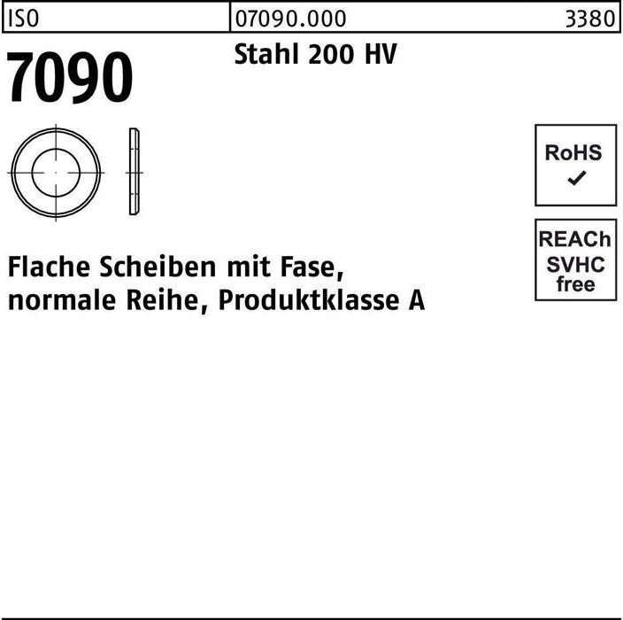 Immagine prodotto Rondella ISO 7090 con smusso 18 Acciaio 200 HV