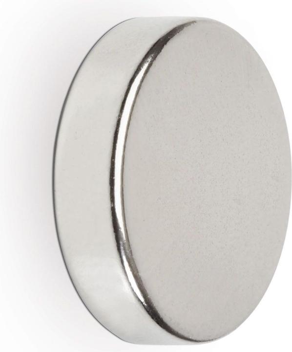 Produktbild Maul Neodym-Scheibenmagnet, 20 mm, Haftkraft: 6,2 kg, silber (4 x)