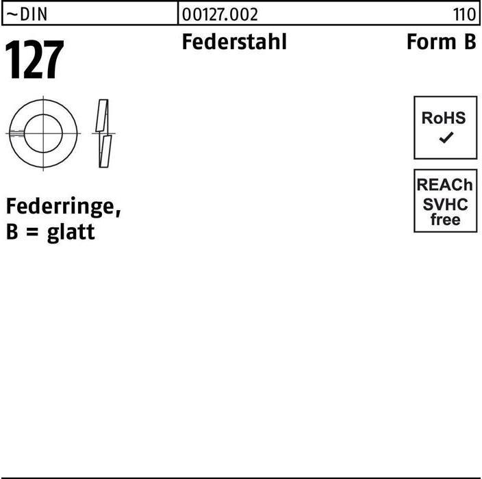Produktbild Federring DIN 127 B 22 Federstahl
