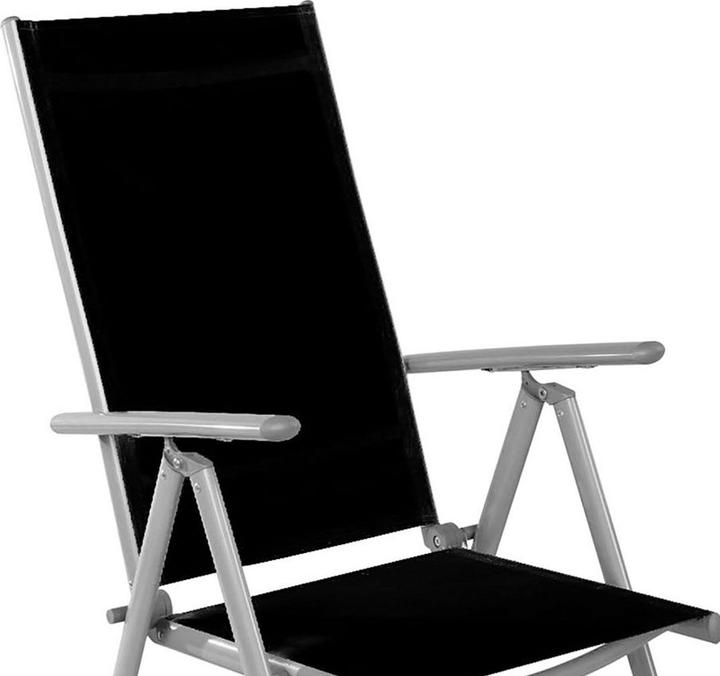 Actual product image Mojawo 2 pieces garden folding chair aluminium - textiles silver grey/black