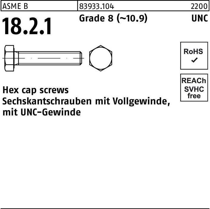 Actual product image Hexagon screw R 83933 m.UNC-Gewinde VG x32mm (100 Screws per piece)