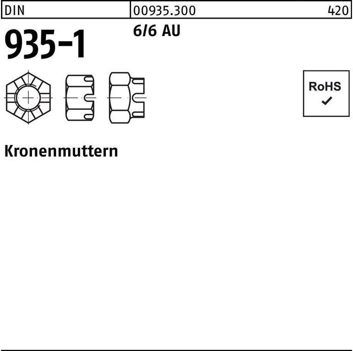 Produktbild Kronenmutter DIN 935-1 M 27 6 / 6 Automatenstahl
