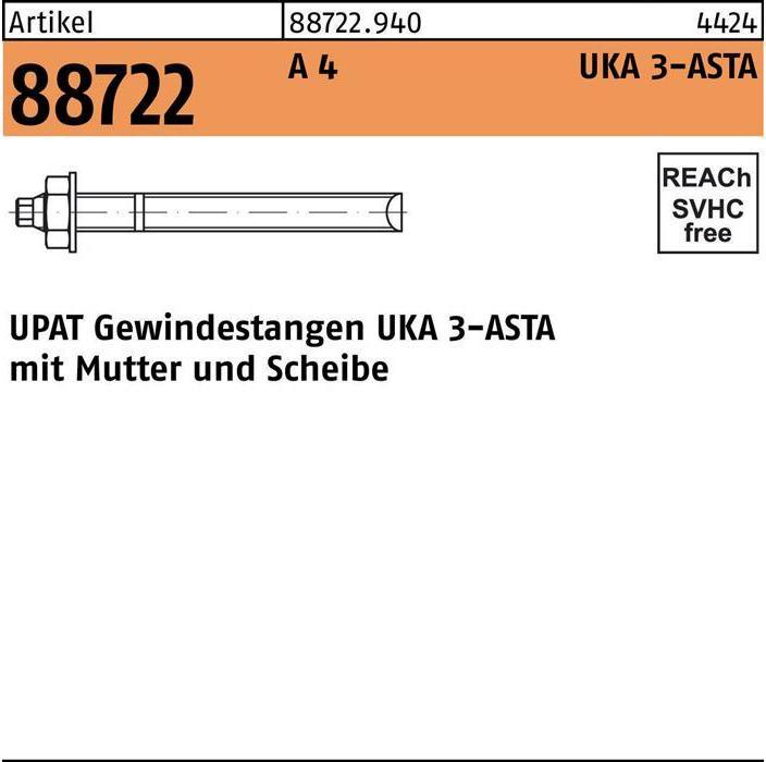 Image du produit Upat Tige d'ancrage R 88722 ASTA M 14x170 A 4 A 4 (10 pcs)