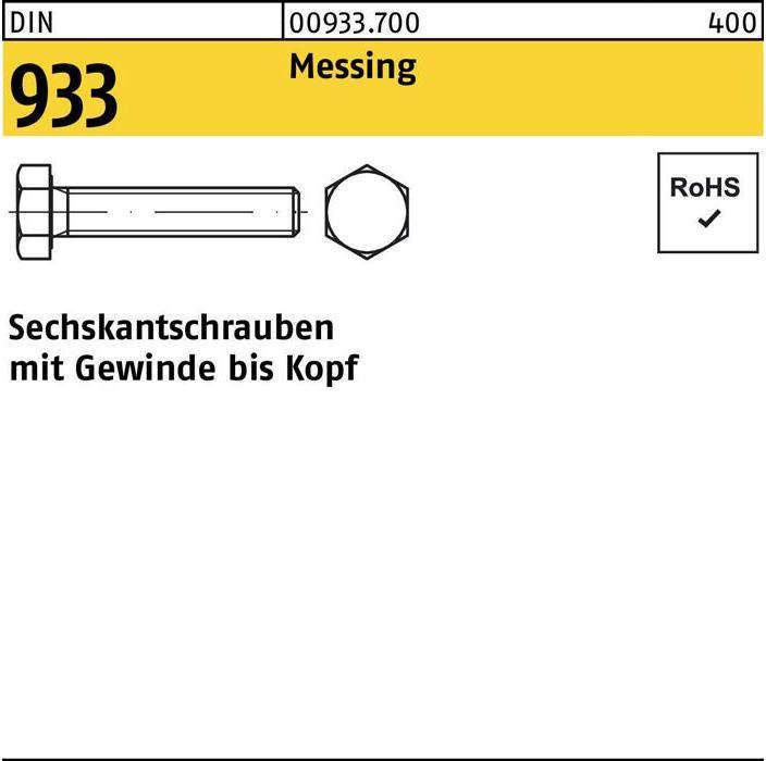 Produktbild Sechskantschraube DIN 933 VG M 8 x 20 Messing (100 Schrauben pro Stück)