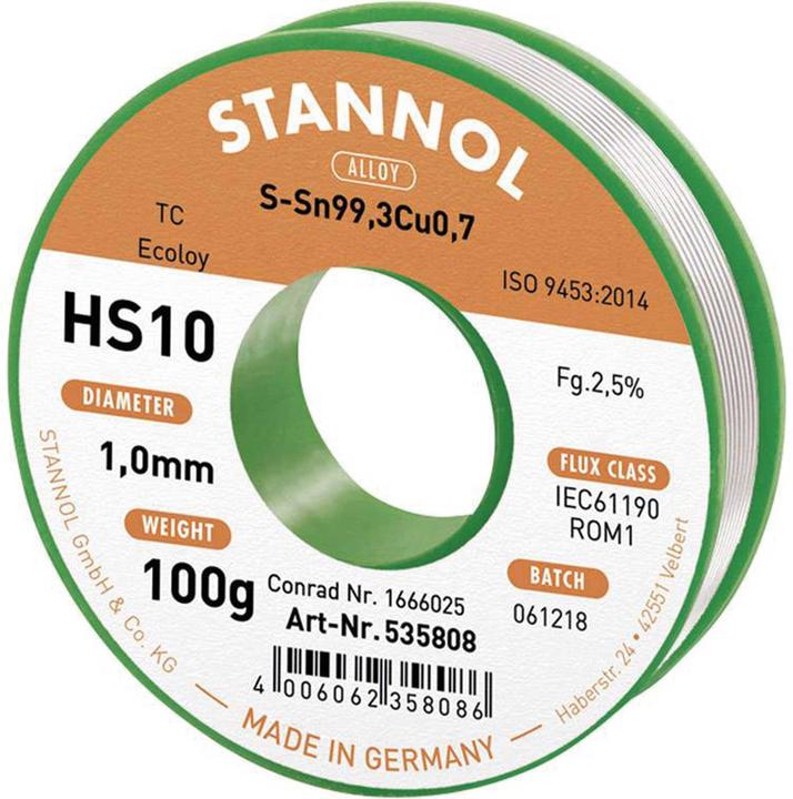 Donau Filo di saldatura senza piombo Sn99 bobina 100 g (Saldatura)