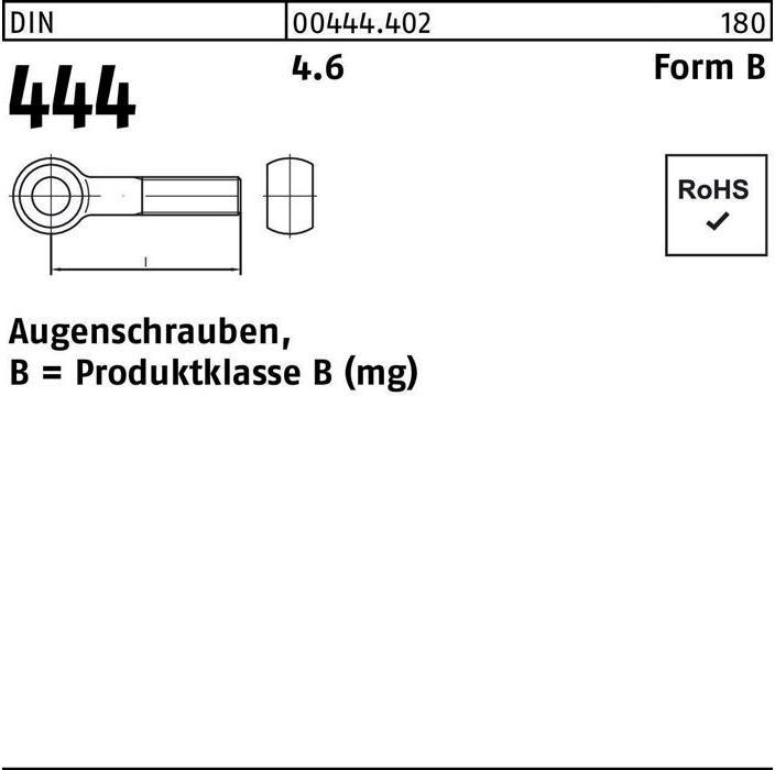 Produktbild Augenschraube DIN 444 Form B BM 8 x 90 4.6 (25 Schrauben pro Stück)