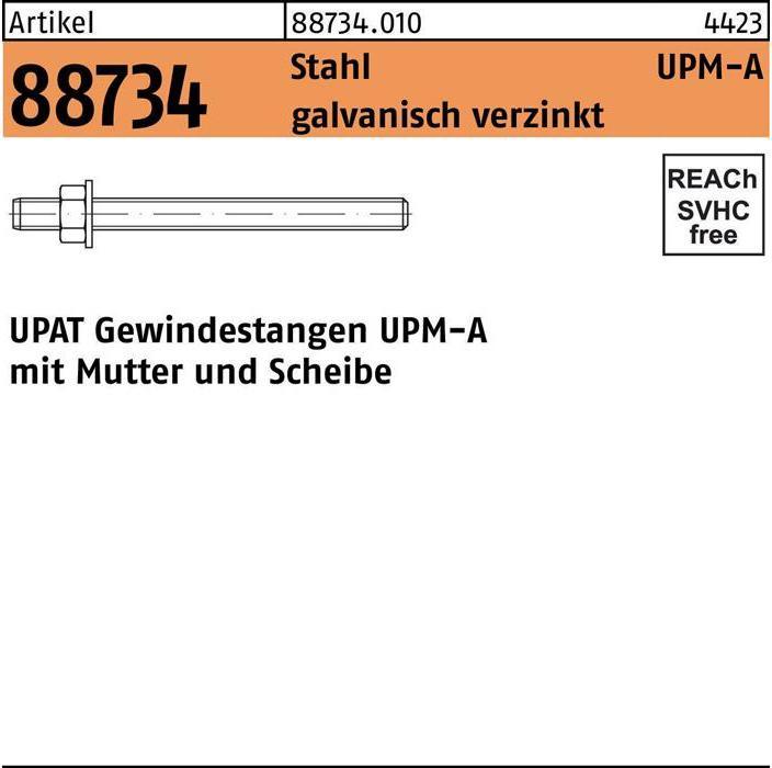Actual product image Upat Anchor rod R 88734 UPM-A M 10/110 Galvanised steel Steel (20 pcs.)