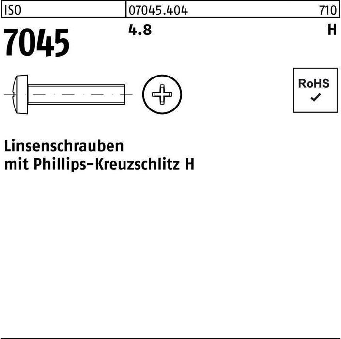 Actual product image Flat head screw ISO 7045 w.cross recess-PH M 5 x 25 -H 4.8 (1000 Screws per piece)