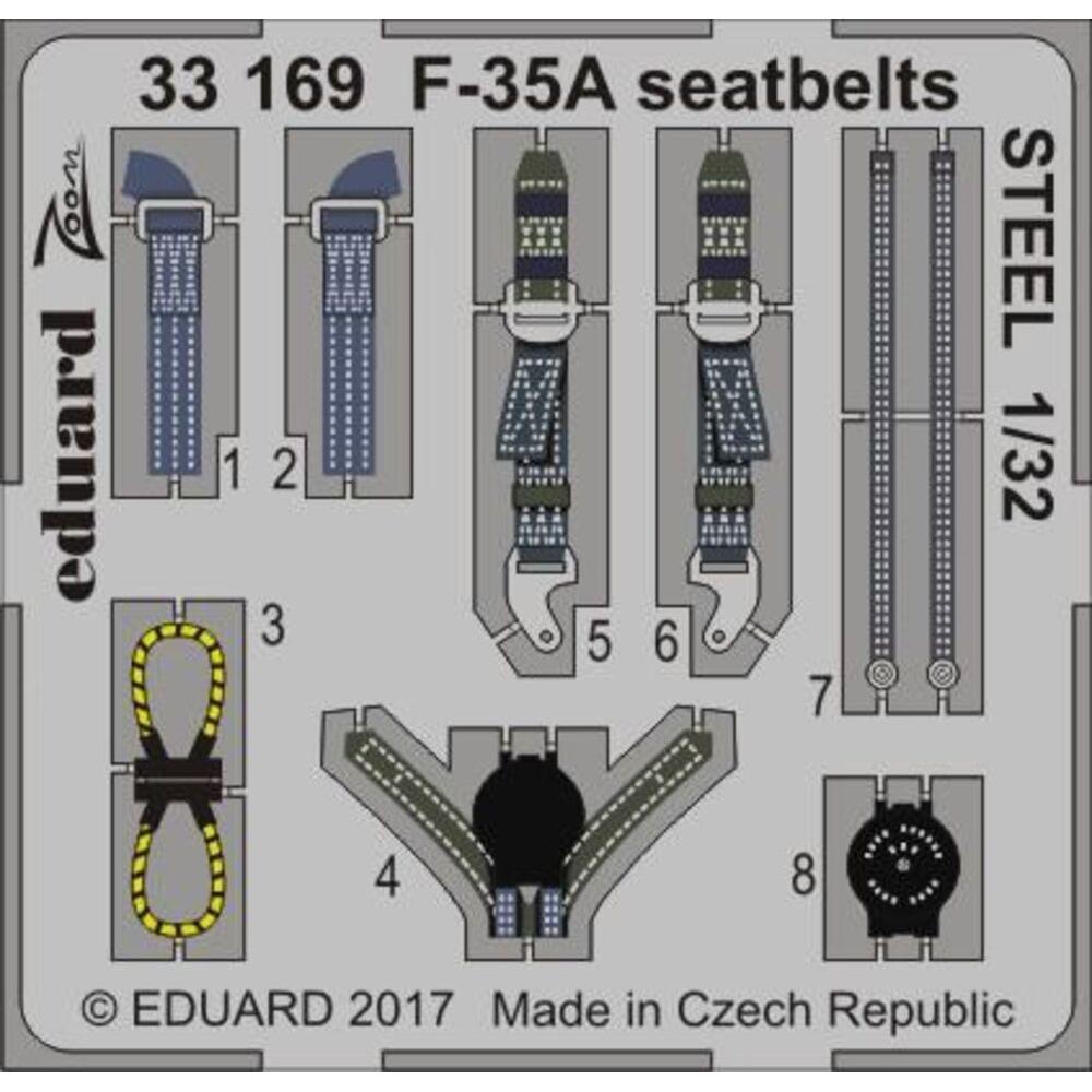 Eduard F-35A seatbelts STEEL for Italeri
