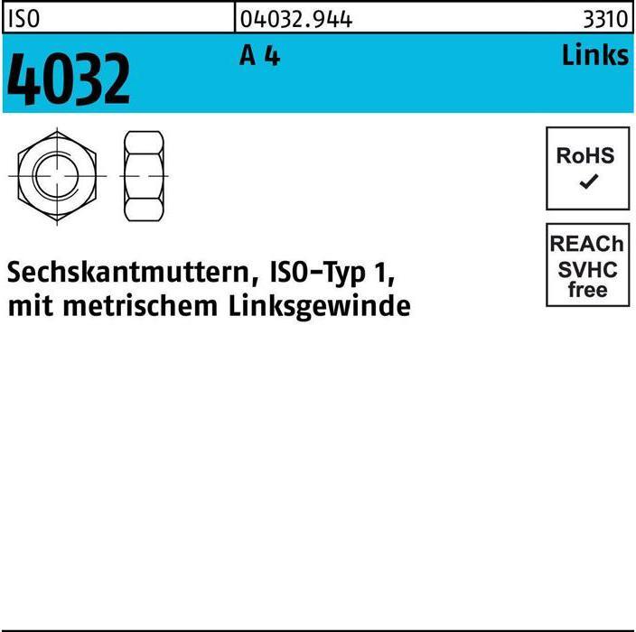 Produktbild Bufab Sechskantmutter ISO 4032 links M 5 A 4 - 70 (M5)