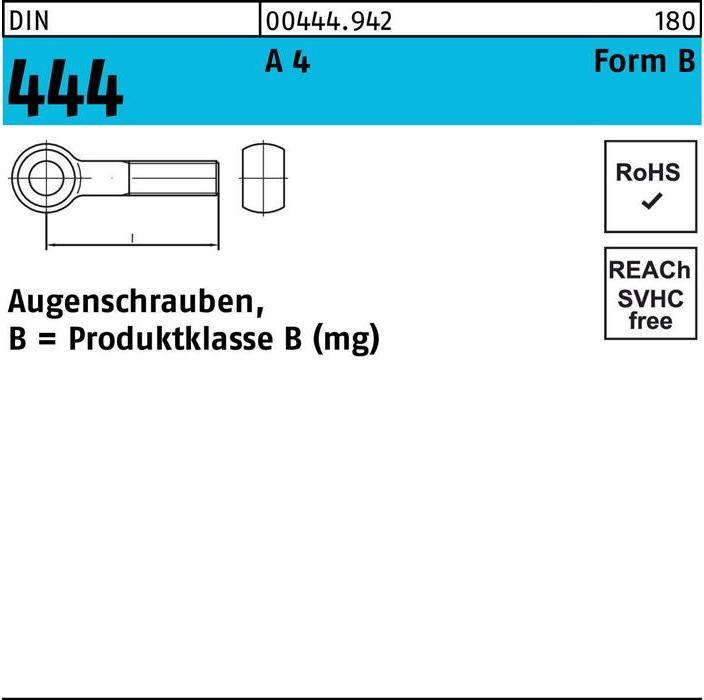 Produktbild Augenschraube DIN 444 Form B BM 16 x 80 A 4 (1 Schrauben pro Stück)