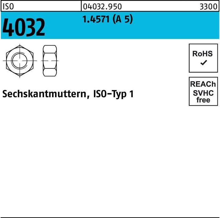 Actual product image Bufab Hexagon nut ISO 4032 M 8 A 5 (M8)