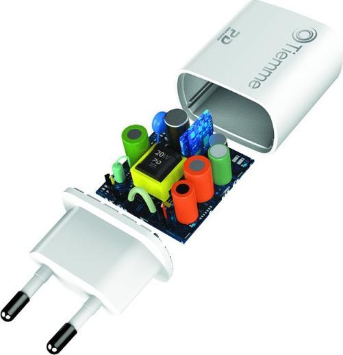 Actual product image Tiemme Chargeur secteur 1 port USB-C 20W (Blanc) (20 W)