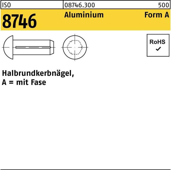 Produktbild Halbrundkerbnagel ISO 8746 m.Fase 2 x 3 Aluminium ISO 8746