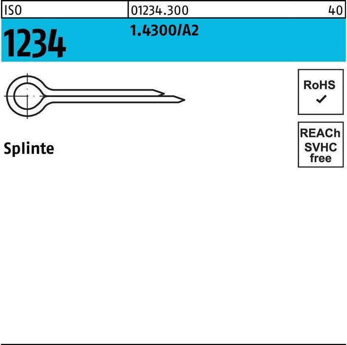 Actual product image Split pins ISO 1234 5 x 63 1.4300/A 2 (63 mm)