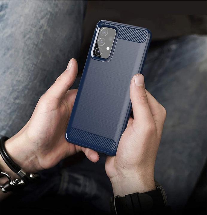 Produktbild Hurtel Carbon Case Flexible Cover TPU Case for Samsung Galaxy A72 4G blue (Samsung Galaxy A72)