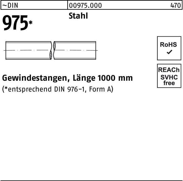 Actual product image Threaded rod DIN 975 M 27 x 1000mm steel