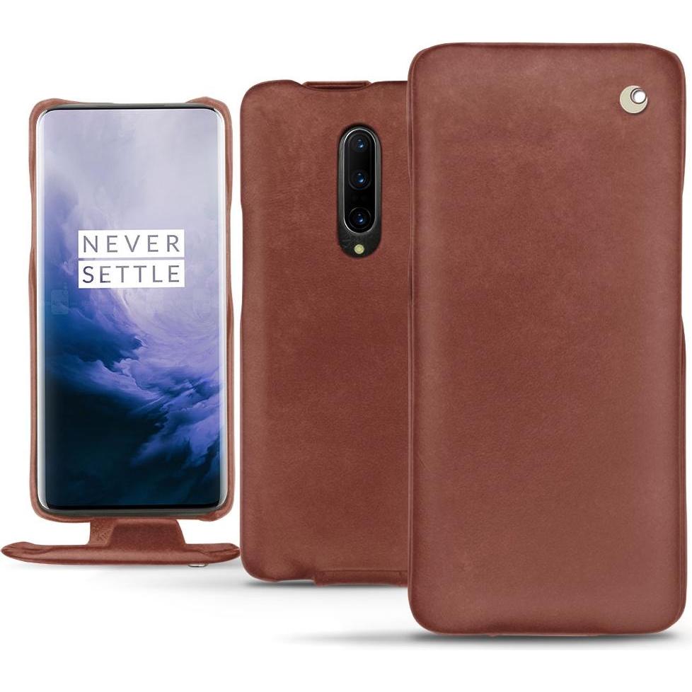 Noreve Lederschutzhülle vertikal (OnePlus 7 Pro), Smartphone Hülle, Rot